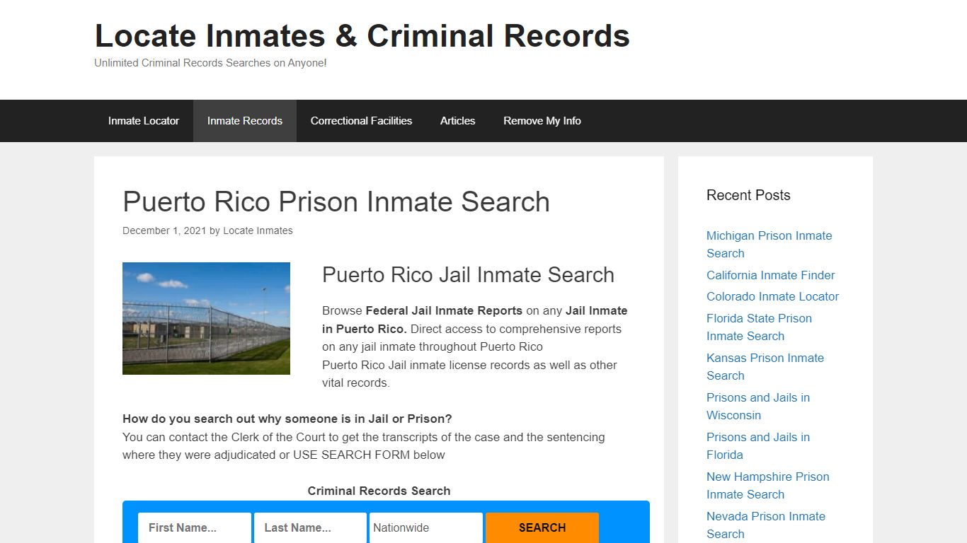 Puerto Rico Prison Inmate Search – Locate Inmates ...